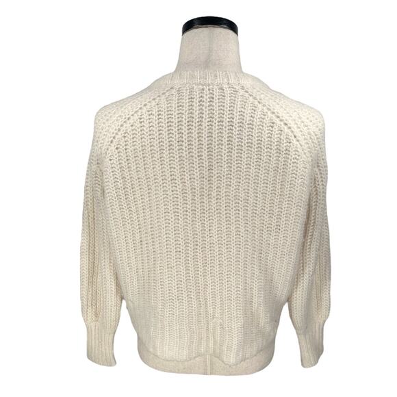 Sezane Emile Cardigan Sweater Women’s 2XS XXS Ivory Cream Knit Alpaca Blend - Picture 2 of 10
